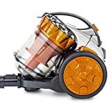 H.Koenig STC60 Aspirador compacto sin bolsa AAA, 2.5L, Ligero, Ahorro de espacio + Accesorios, Naranja